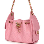 Mini 25 Hobo Bag Pink Caviar Antique Gold Hardware
