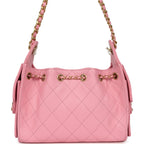 Mini 25 Hobo Bag Pink Caviar Antique Gold Hardware