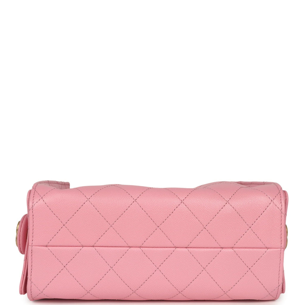 Mini 25 Hobo Bag Pink Caviar Antique Gold Hardware