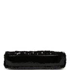 Medium Striped Reissue Flap Bag Black, Silver Sequin and Patent Silver Hardware