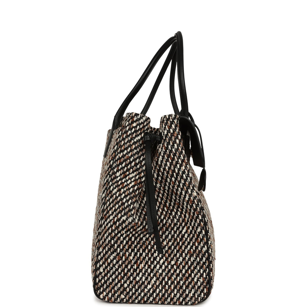 XXL "Urban Essential" Shopping Tote Black Calfskin and Multi Tweed Gold Hardware