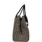 XXL "Urban Essential" Shopping Tote Black Calfskin and Multi Tweed Gold Hardware