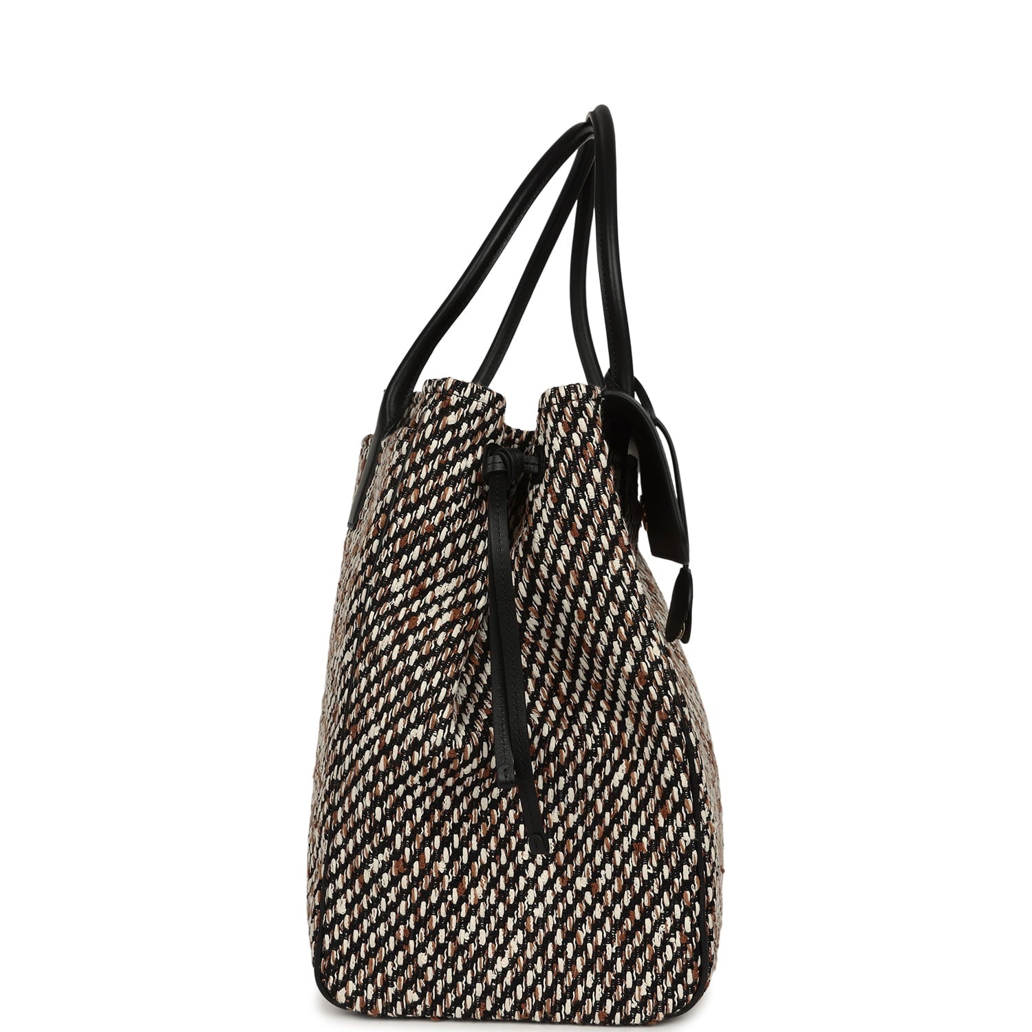 XXL "Urban Essential" Shopping Tote Black Calfskin and Multi Tweed Gold Hardware