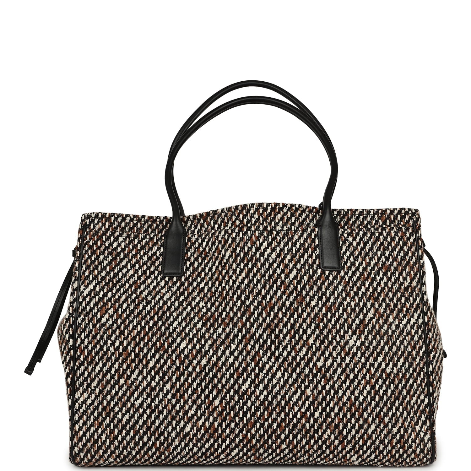 XXL "Urban Essential" Shopping Tote Black Calfskin and Multi Tweed Gold Hardware