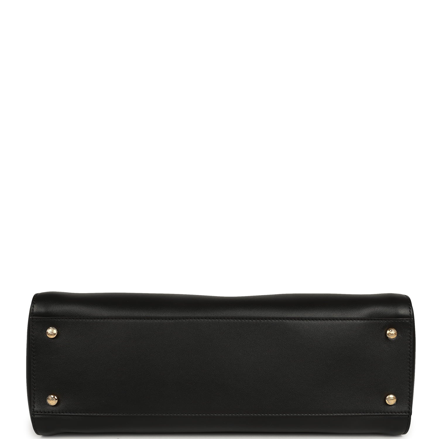 Small Cerf Shopping Bag Black Calfskin Gold Hardware