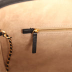 Small Cerf Shopping Bag Black Calfskin Gold Hardware