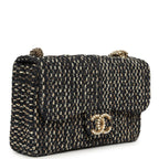 Small Westminster Pearl Flap Bag Black, Gold, White Tweed Brushed Gold Hardware