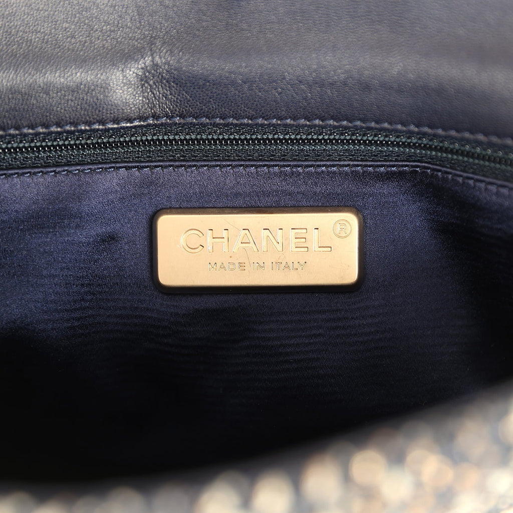 Small Westminster Pearl Flap Bag Black, Gold, White Tweed Brushed Gold Hardware