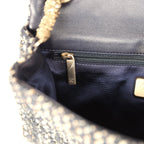 Small Westminster Pearl Flap Bag Black, Gold, White Tweed Brushed Gold Hardware