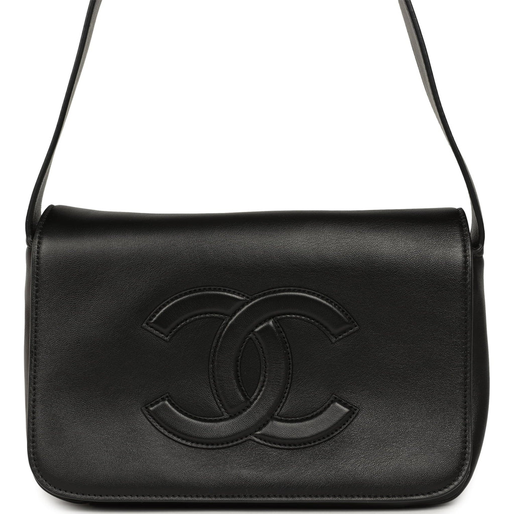 CC Messenger Bag Black Lambskin Gold Hardware