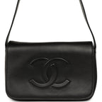 CC Messenger Bag Black Lambskin Gold Hardware