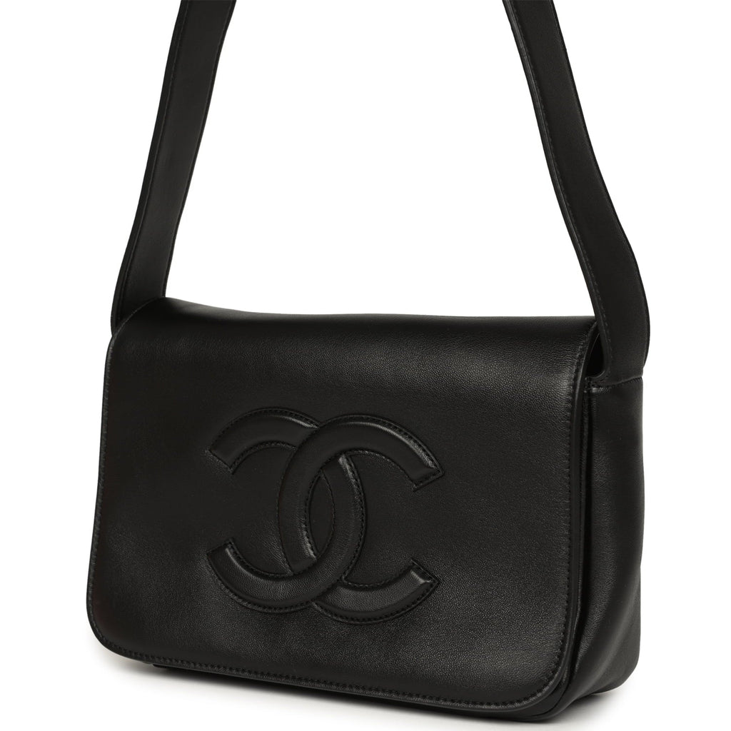 CC Messenger Bag Black Lambskin Gold Hardware