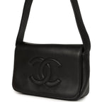 CC Messenger Bag Black Lambskin Gold Hardware