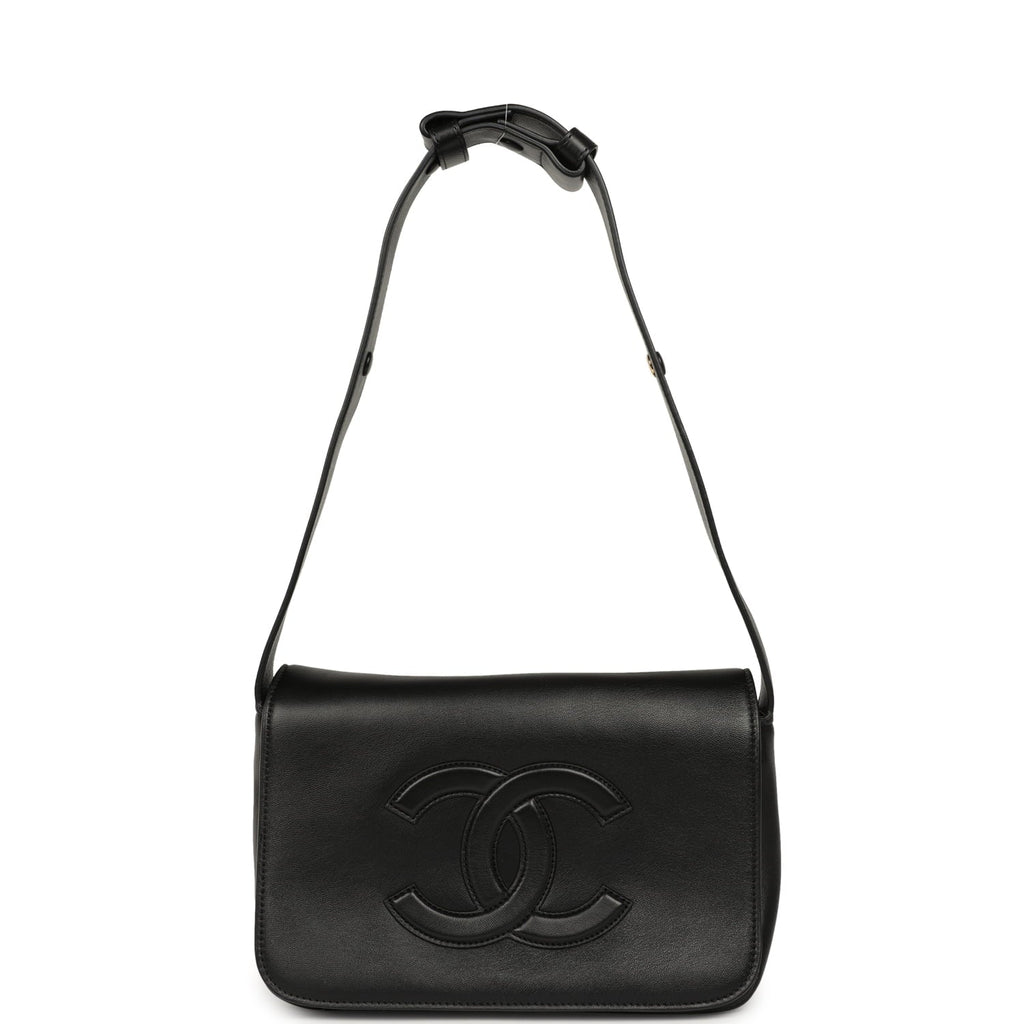 CC Messenger Bag Black Lambskin Gold Hardware