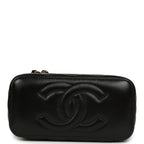 Small Pearl Crush Vanity Case Black Lambskin Brushed Gold Hardware