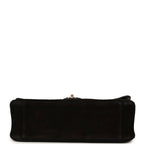 Maxi "Souplissimo" Small Flap Bag Black Suede Gold Hardware