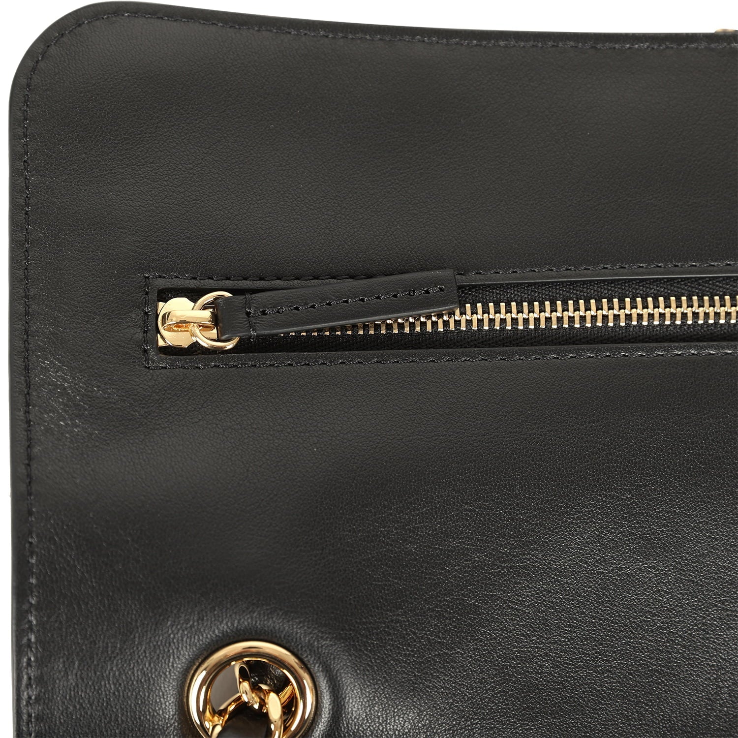 Maxi "Souplissimo" Small Flap Bag Black Suede Gold Hardware