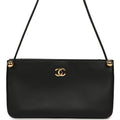"Chic Studs" Clutch Bag Black Lambskin Gold Hardware