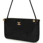 "Chic Studs" Clutch Bag Black Lambskin Gold Hardware