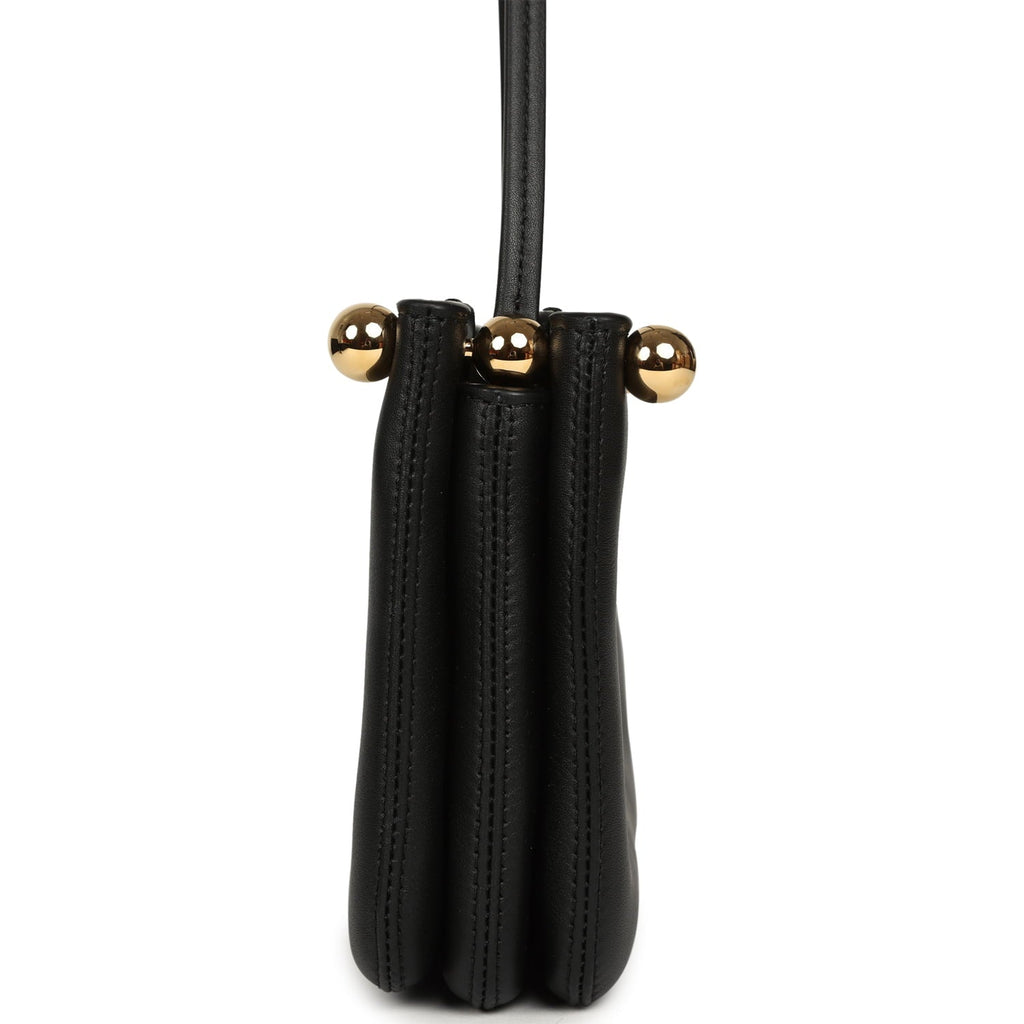 "Chic Studs" Clutch Bag Black Lambskin Gold Hardware