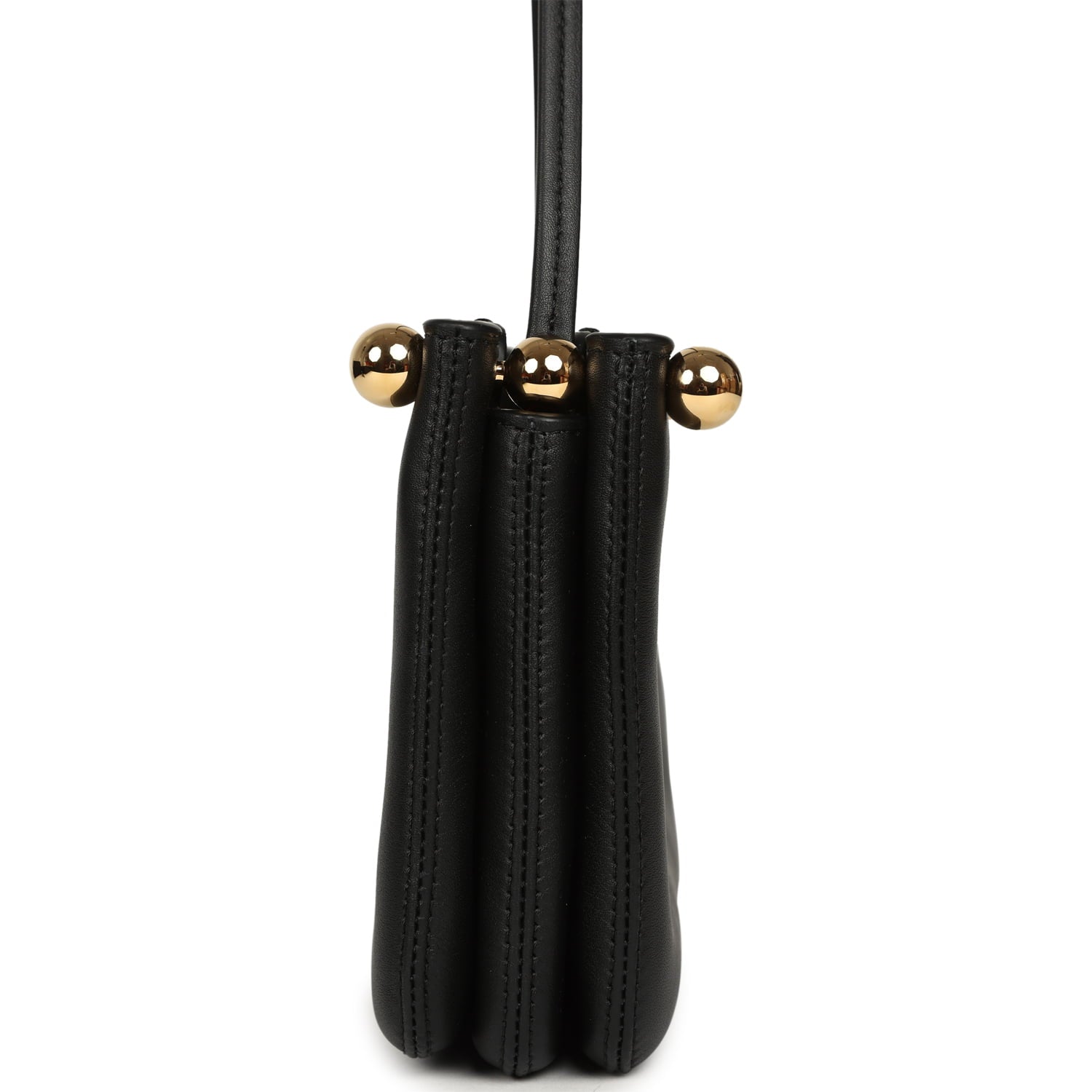 "Chic Studs" Clutch Bag Black Lambskin Gold Hardware