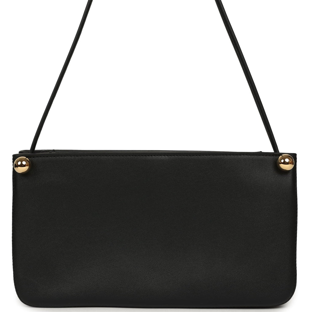 "Chic Studs" Clutch Bag Black Lambskin Gold Hardware