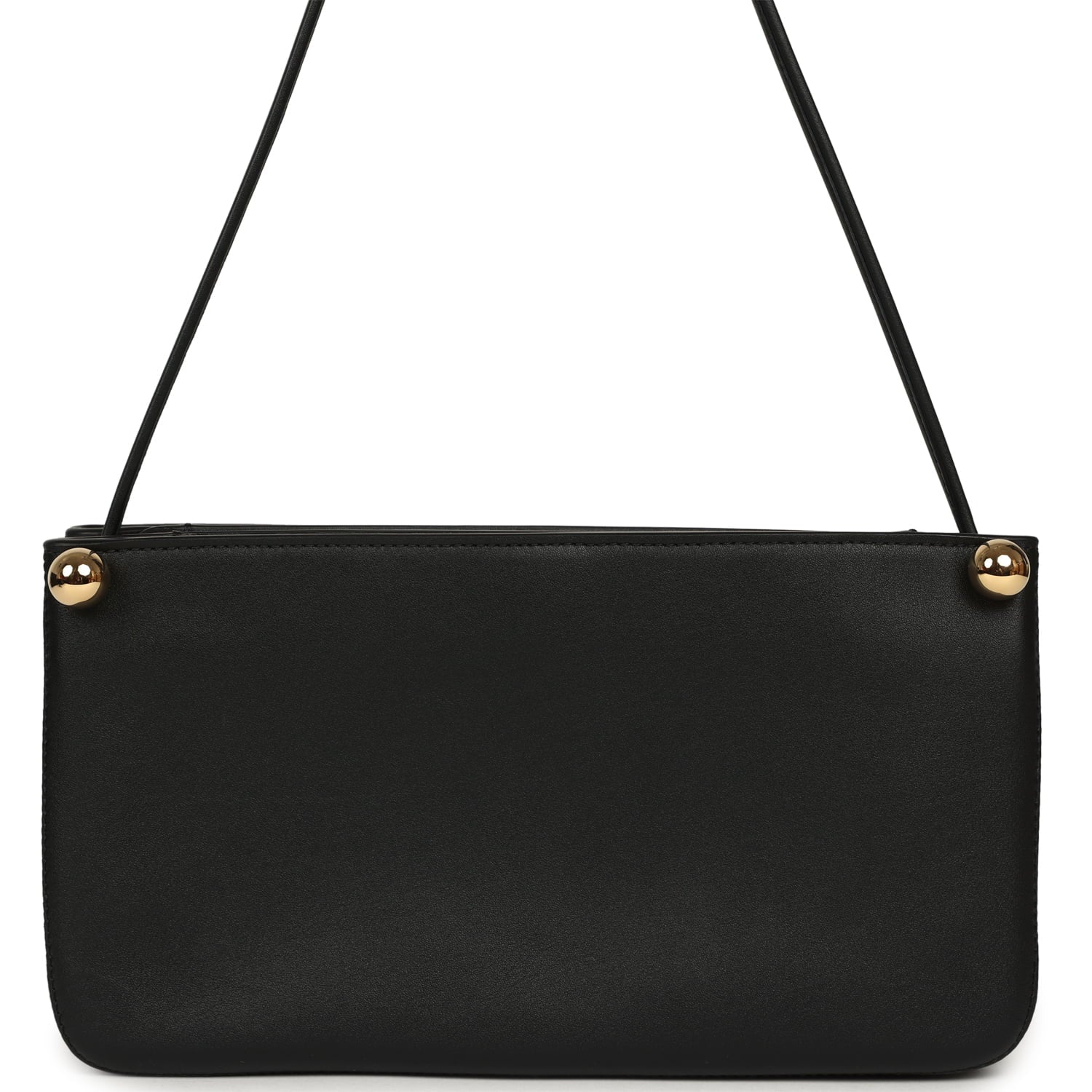 "Chic Studs" Clutch Bag Black Lambskin Gold Hardware