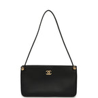 "Chic Studs" Clutch Bag Black Lambskin Gold Hardware