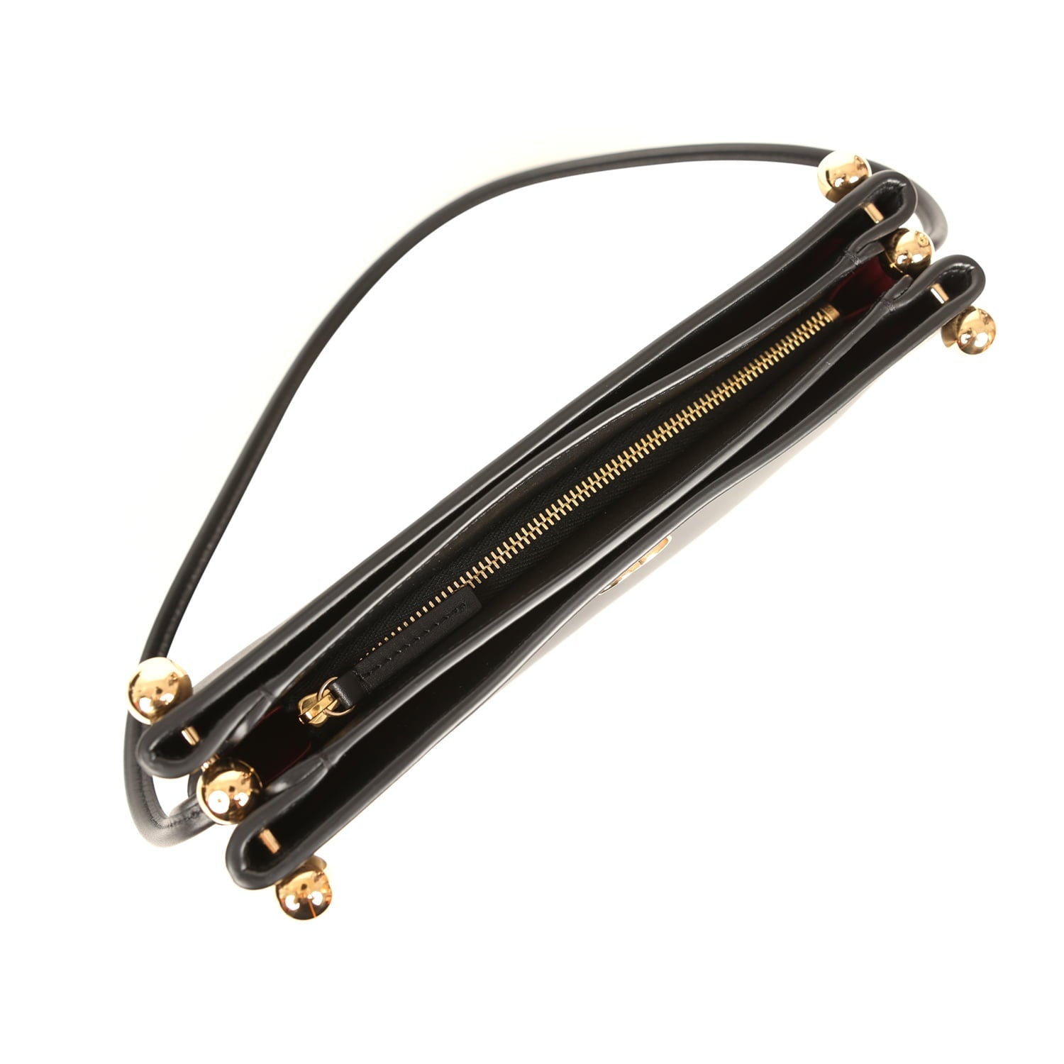 "Chic Studs" Clutch Bag Black Lambskin Gold Hardware