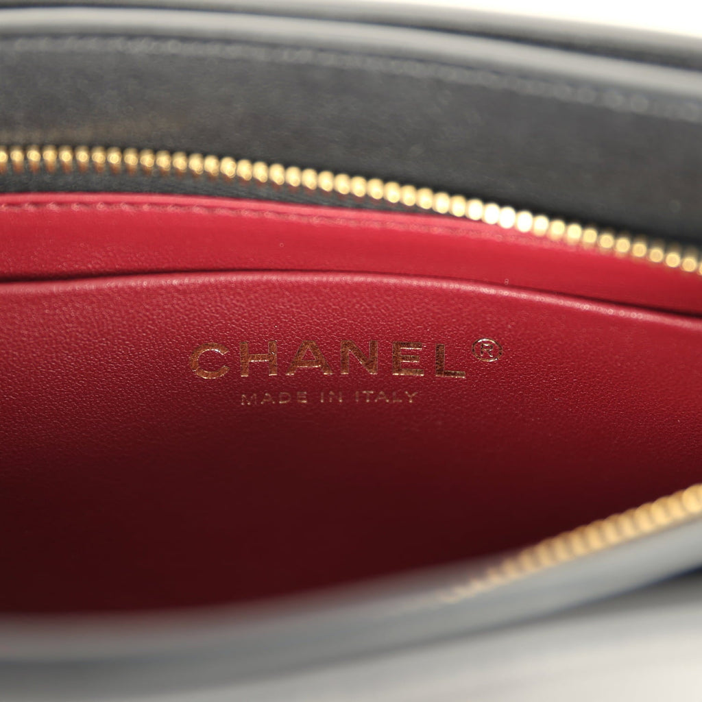 "Chic Studs" Clutch Bag Black Lambskin Gold Hardware