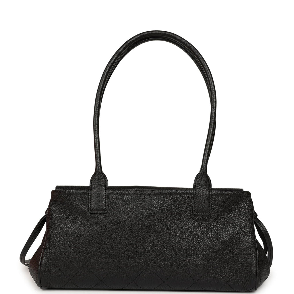 Small "Urban Essential" East West Shopping Tote Black Caviar Gold Hardware