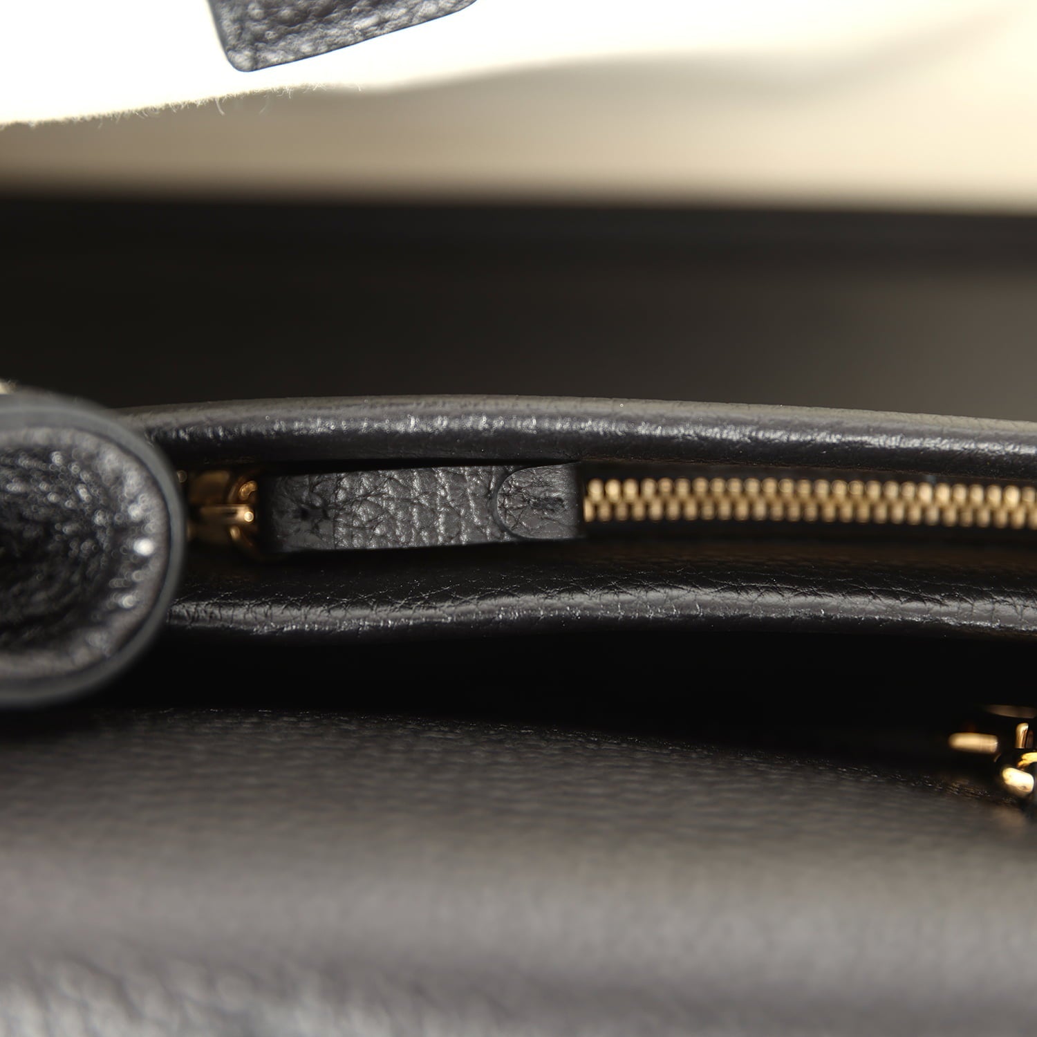 Small "Urban Essential" East West Shopping Tote Black Caviar Gold Hardware