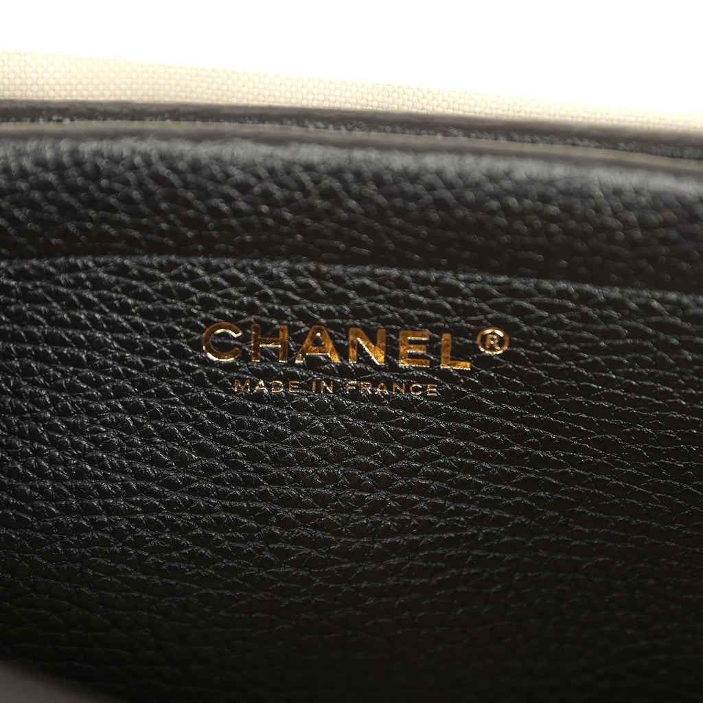 Small "Urban Essential" East West Shopping Tote Black Caviar Gold Hardware