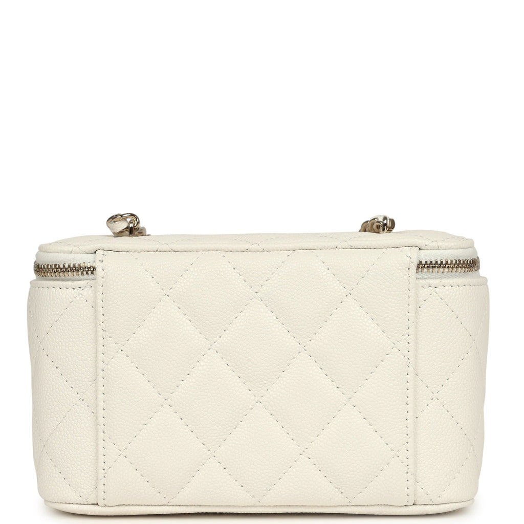 Small Vanity Case White Caviar Light Gold Hardware