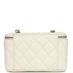 Small Vanity Case White Caviar Light Gold Hardware