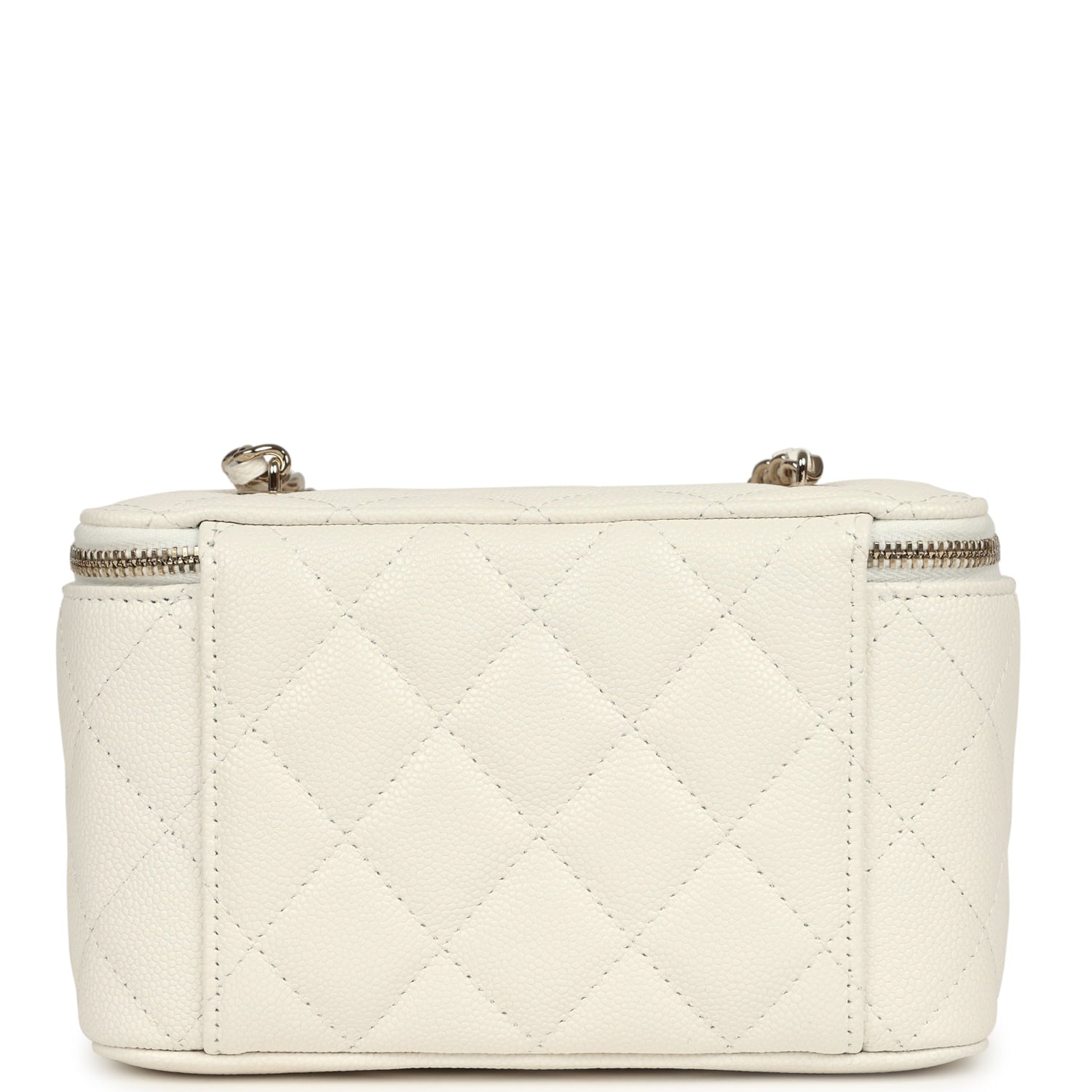 Small Vanity Case White Caviar Light Gold Hardware