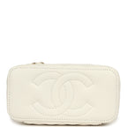 Small Vanity Case White Caviar Light Gold Hardware