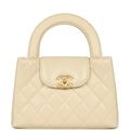 Small Kelly Shopper Light Beige Shiny Aged Calfskin Brushed Gold Hardware
