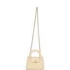 Small Kelly Shopper Light Beige Shiny Aged Calfskin Brushed Gold Hardware