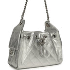 Mini 25 Hobo Bag Metallic Silver Caviar Silver Hardware