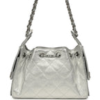 Mini 25 Hobo Bag Metallic Silver Caviar Silver Hardware