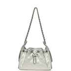 Mini 25 Hobo Bag Metallic Silver Caviar Silver Hardware