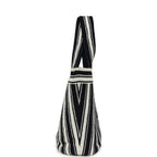 Coco Beach CC Striped Beach Tote Bag & Towel Set Navy Blue and White Terry Silver Hardware