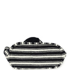Coco Beach CC Striped Beach Tote Bag & Towel Set Navy Blue and White Terry Silver Hardware