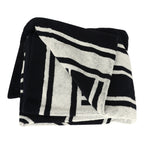 Coco Beach CC Striped Beach Tote Bag & Towel Set Navy Blue and White Terry Silver Hardware