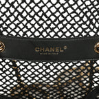 Small Coco Beach Macrame Flap Bag Black Mesh Gold Hardware