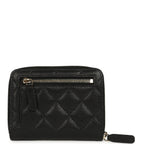 Classic Zipped Coin Purse Wallet Black Shiny Caviar Light Gold Hardware