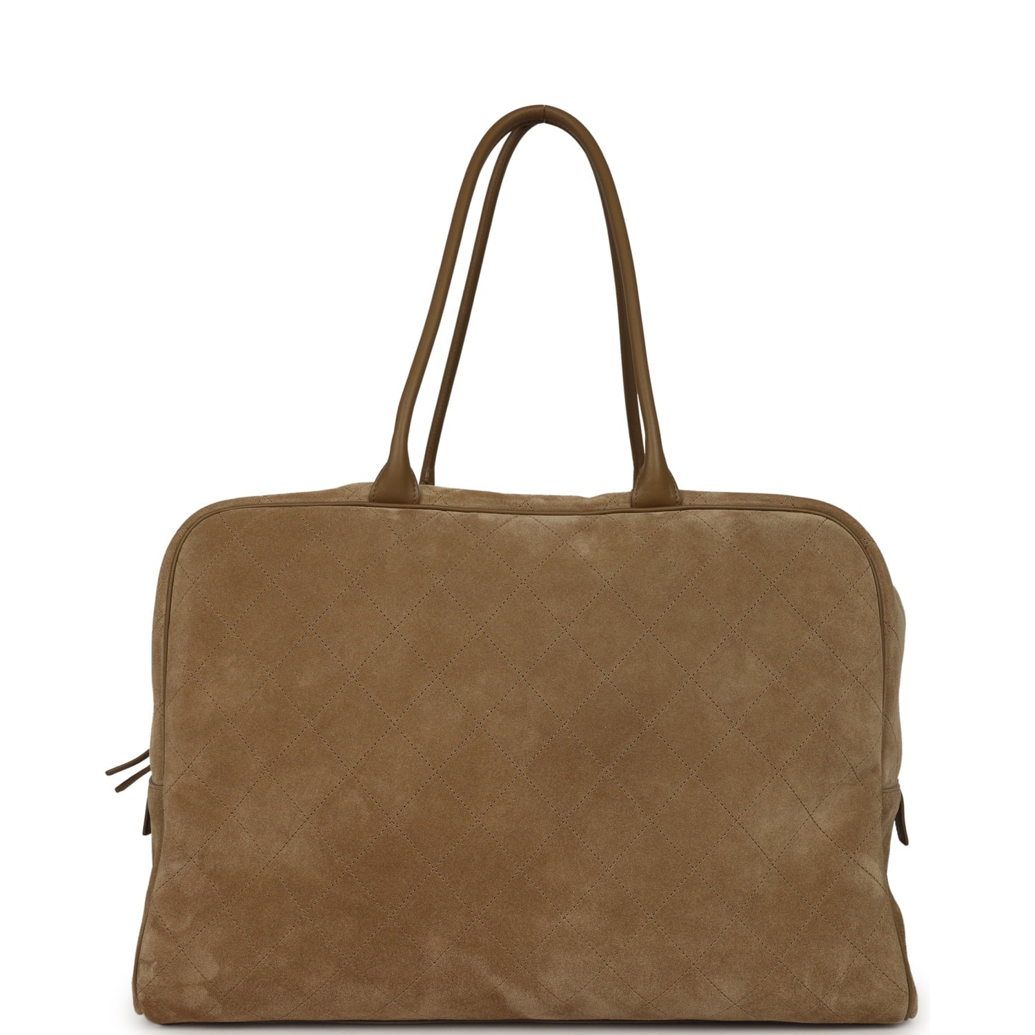 Maxi "Perfect Bowling" Bag Dark Beige Suede Gold Hardware