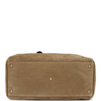Maxi "Perfect Bowling" Bag Dark Beige Suede Gold Hardware