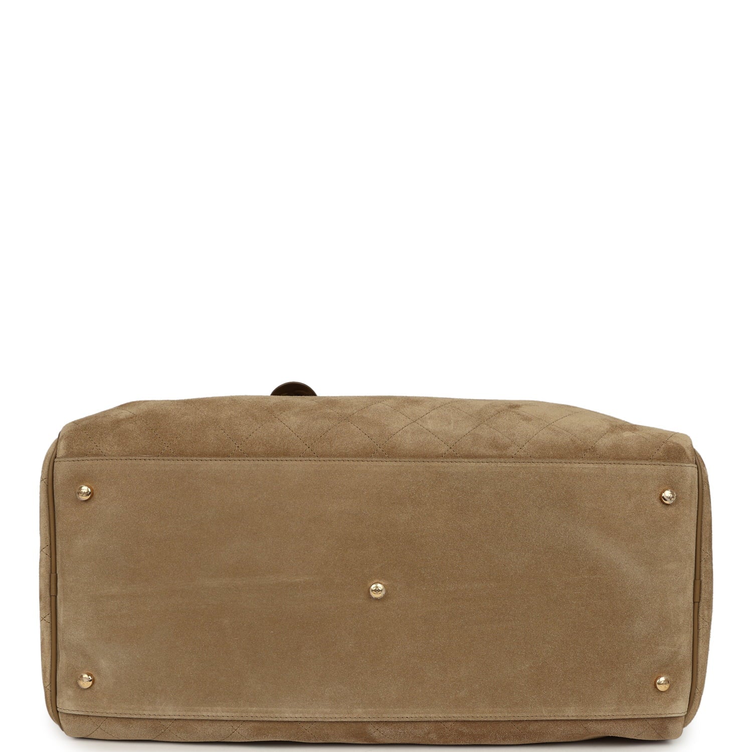 Maxi "Perfect Bowling" Bag Dark Beige Suede Gold Hardware